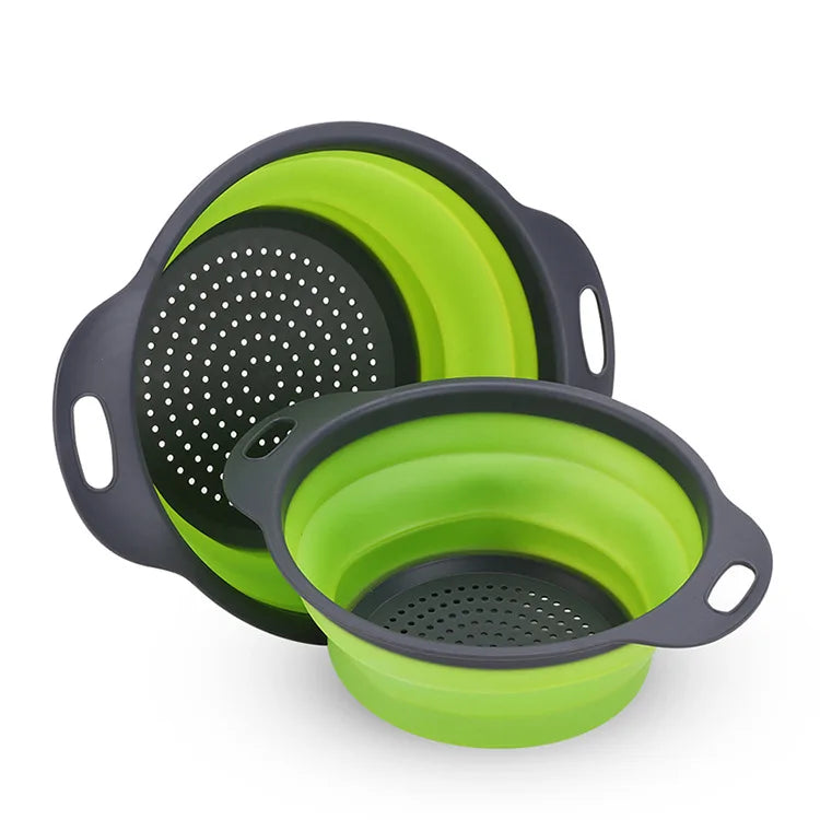 Silicone Vegetable and Fruit Cleaning and Drainage Basket Cleaning Basket 1PCS Folding Water Filter Net Kitchen Gadgets