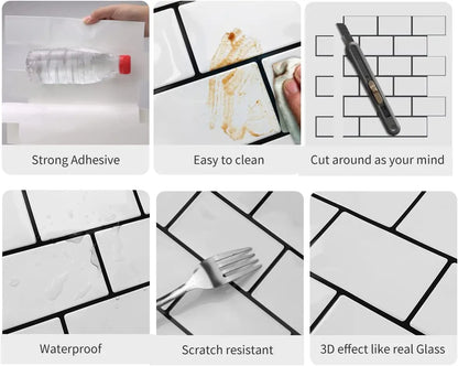 3D Brick Vinyl Wall Decals (10PCS)
