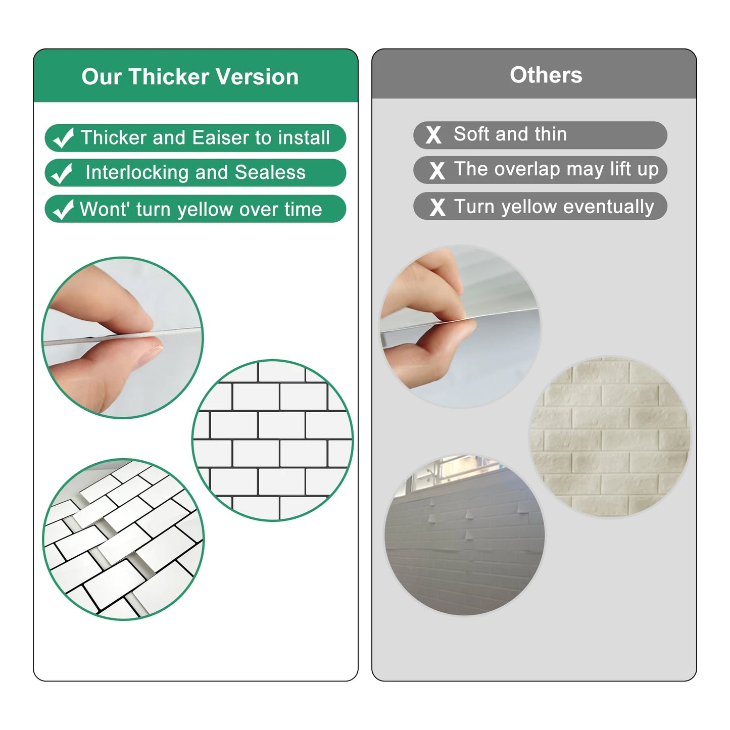 3D Brick Vinyl Wall Decals (10PCS)