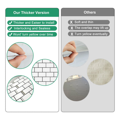 3D Brick Vinyl Wall Decals (10PCS)