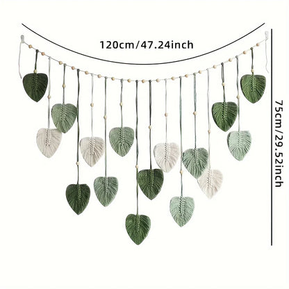 Bohemian Woven Leaf Wall Hanging Decor