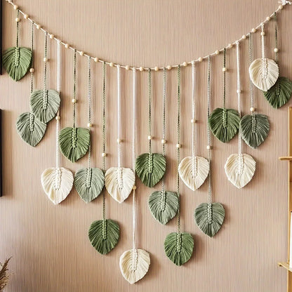Bohemian Woven Leaf Wall Hanging Decor