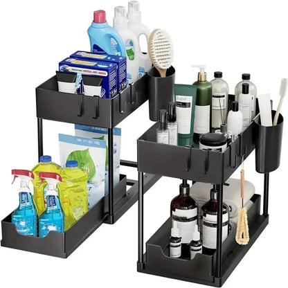 2-Tier Sliding Under Sink Organizer