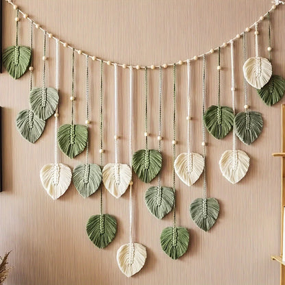 Bohemian Woven Leaf Wall Hanging Decor