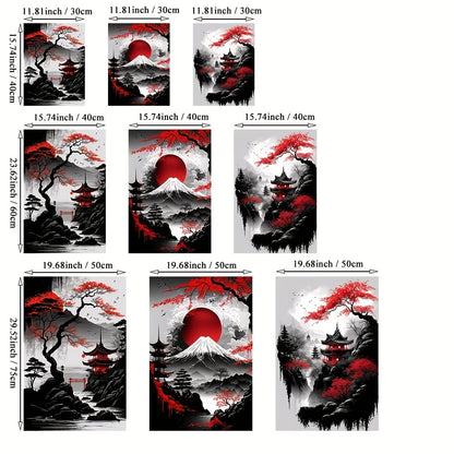 3PCS Japanese Landscape Canvas Wall Art