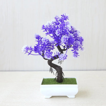 Artificial Plastic Plants Bonsai Tree Small Pot Potted Flower Garden Fake Plant Arrangement Ornaments Home Room Table Decoration