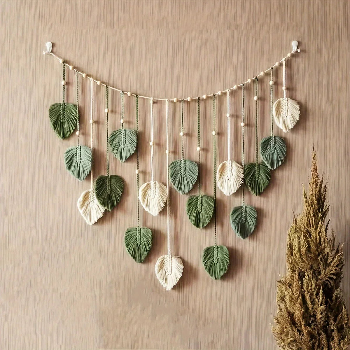 Bohemian Woven Leaf Wall Hanging Decor