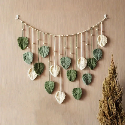 Bohemian Woven Leaf Wall Hanging Decor