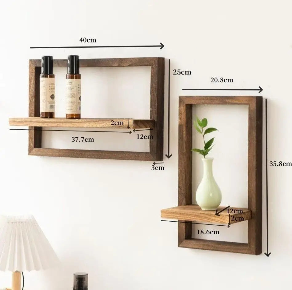 Rustic Wooden Floating Wall Shelves