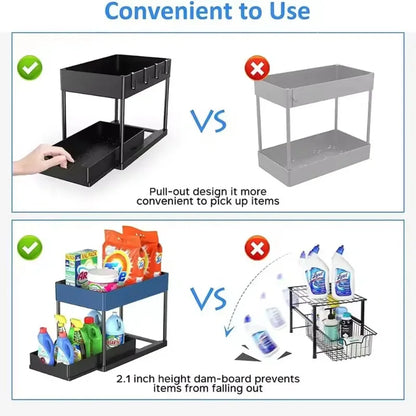 2-Tier Sliding Under Sink Organizer