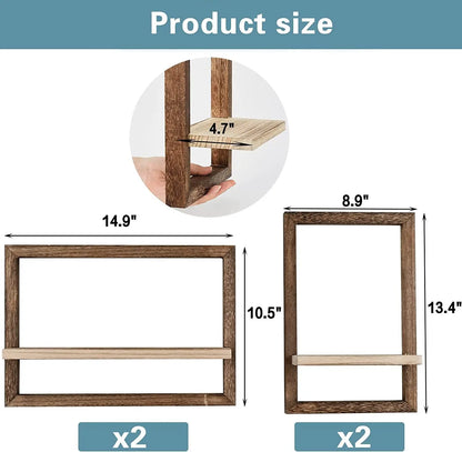 Rustic Wooden Floating Wall Shelves