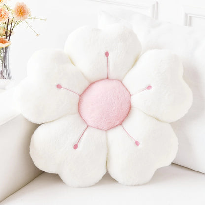 Plush Daisy Flower Throw Pillow