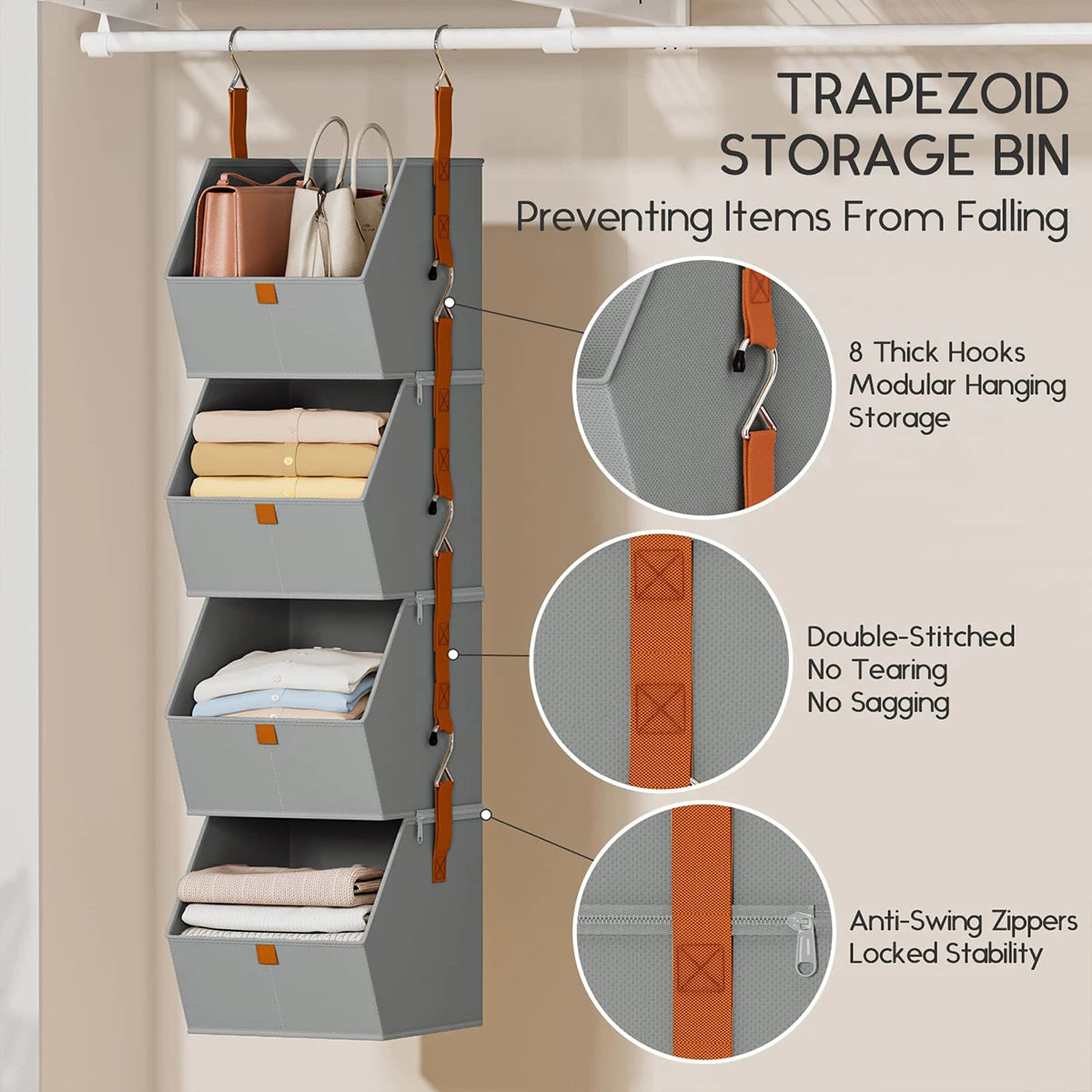 4-Tier Hanging Closet Organizer