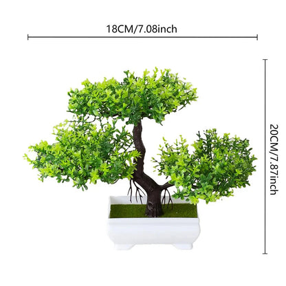Artificial Plastic Plants Bonsai Tree Small Pot Potted Flower Garden Fake Plant Arrangement Ornaments Home Room Table Decoration
