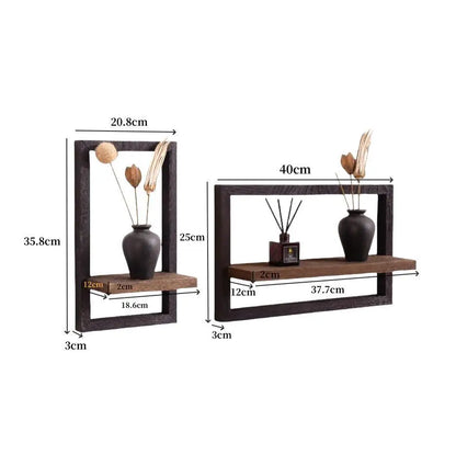 Rustic Wooden Floating Wall Shelves