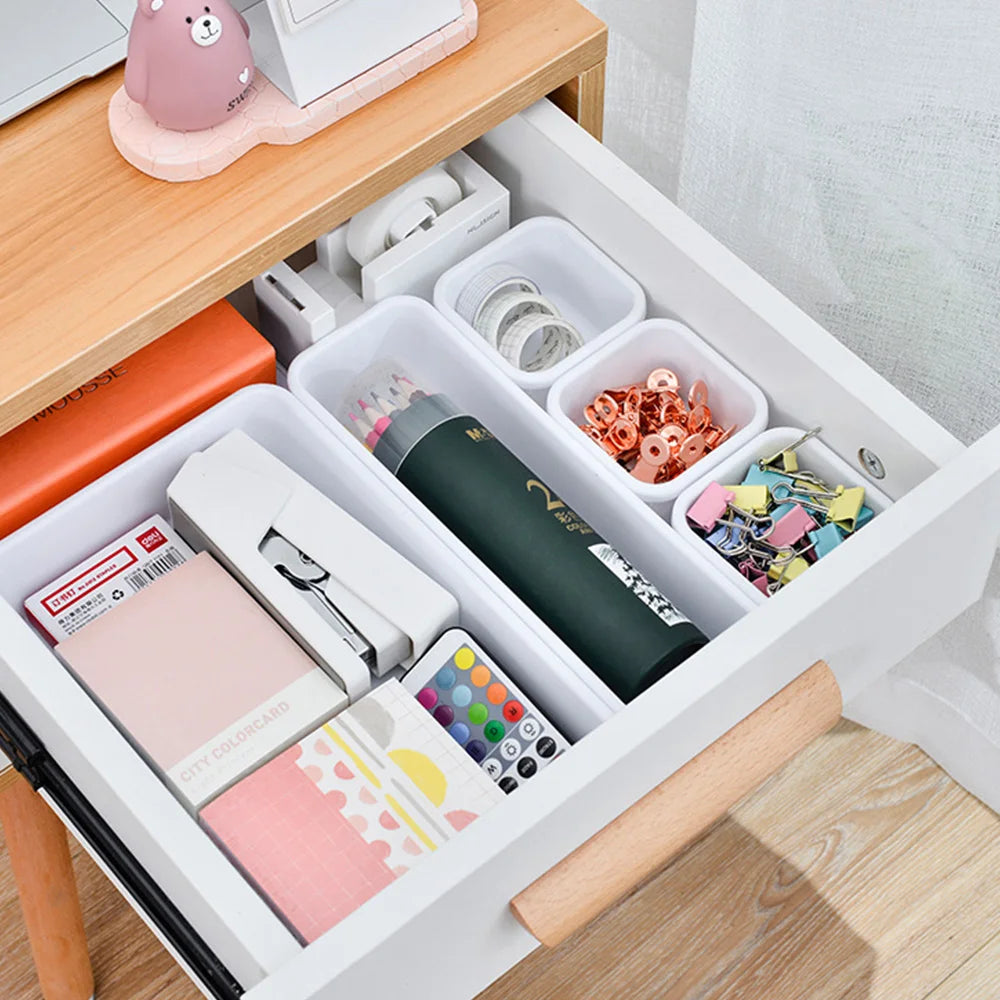 8PCS Adjustable Drawer Organizer Tray Set