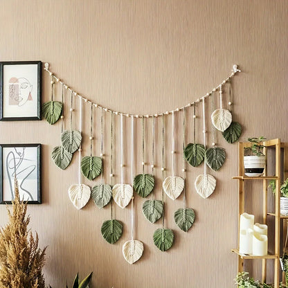 Bohemian Woven Leaf Wall Hanging Decor