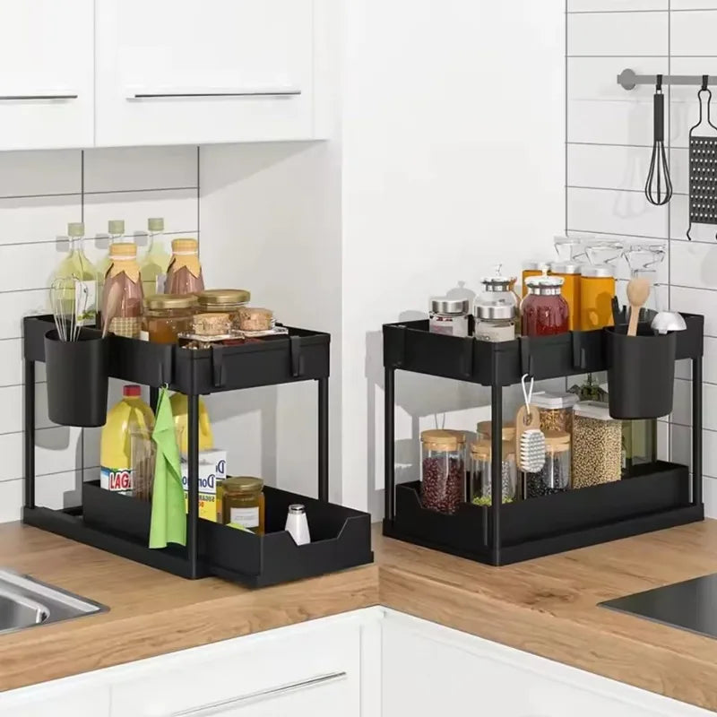 2-Tier Sliding Under Sink Organizer