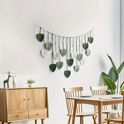 Bohemian Woven Leaf Wall Hanging Decor