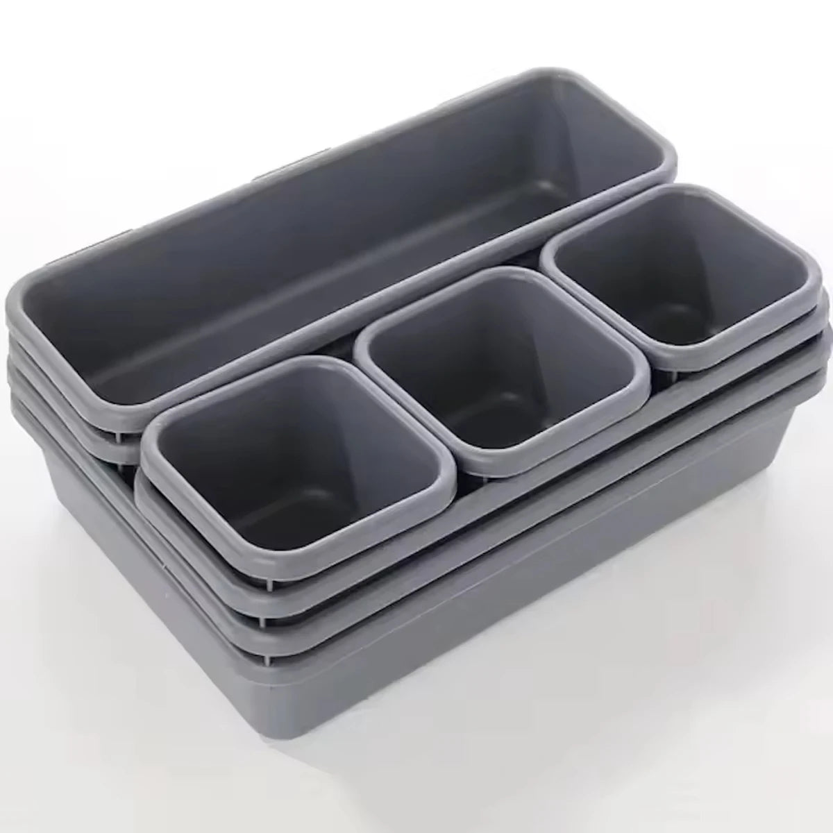 8PCS Adjustable Drawer Organizer Tray Set
