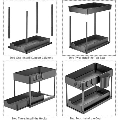 2-Tier Sliding Under Sink Organizer