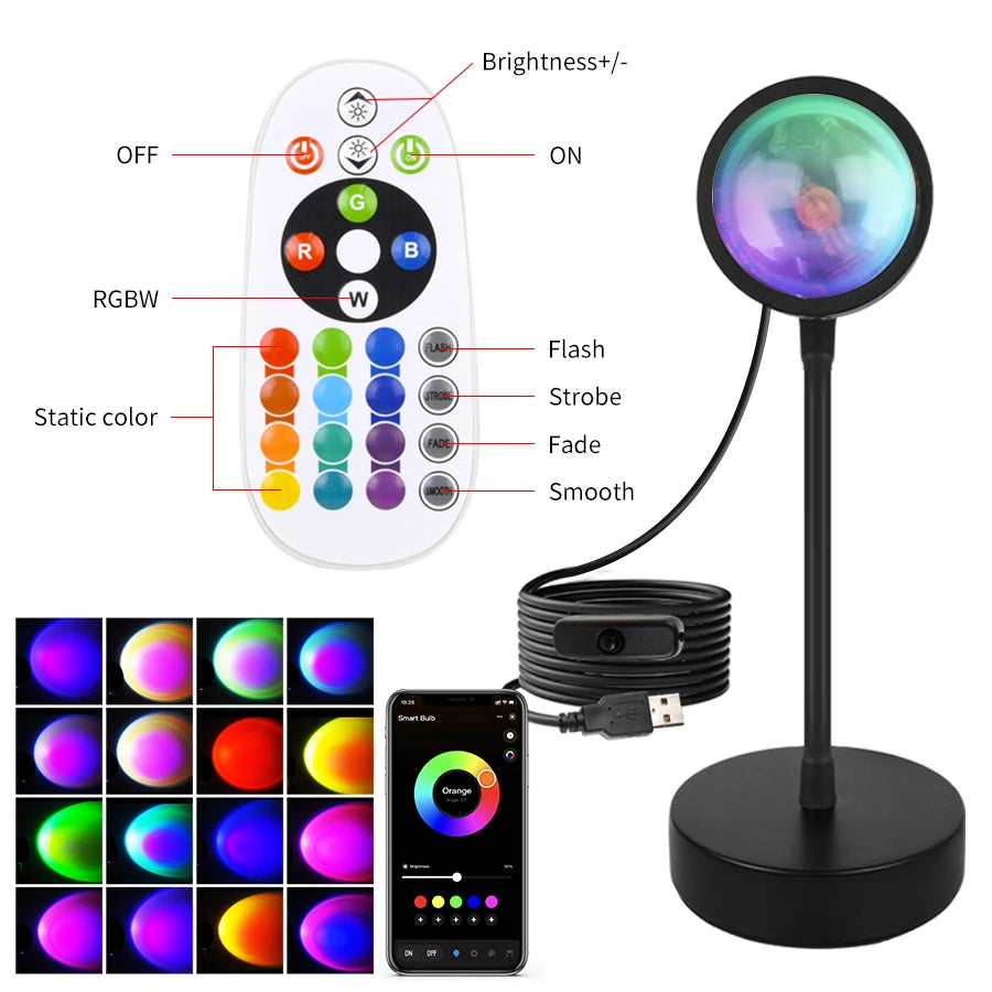 Smart RGB Sunset Projection Lamp