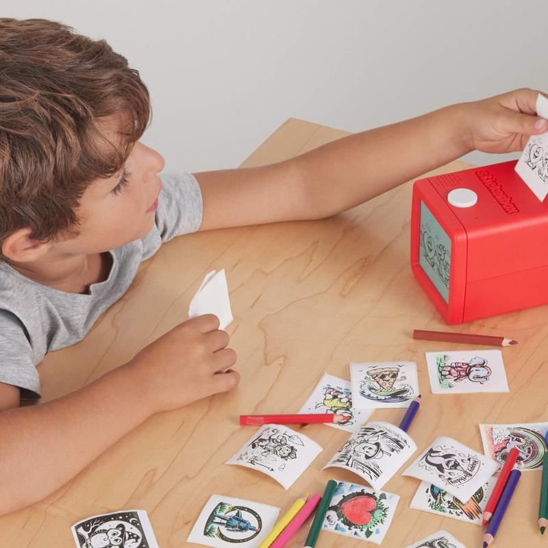 StickerBox AI sticker printer showing voice-to-sticker in action